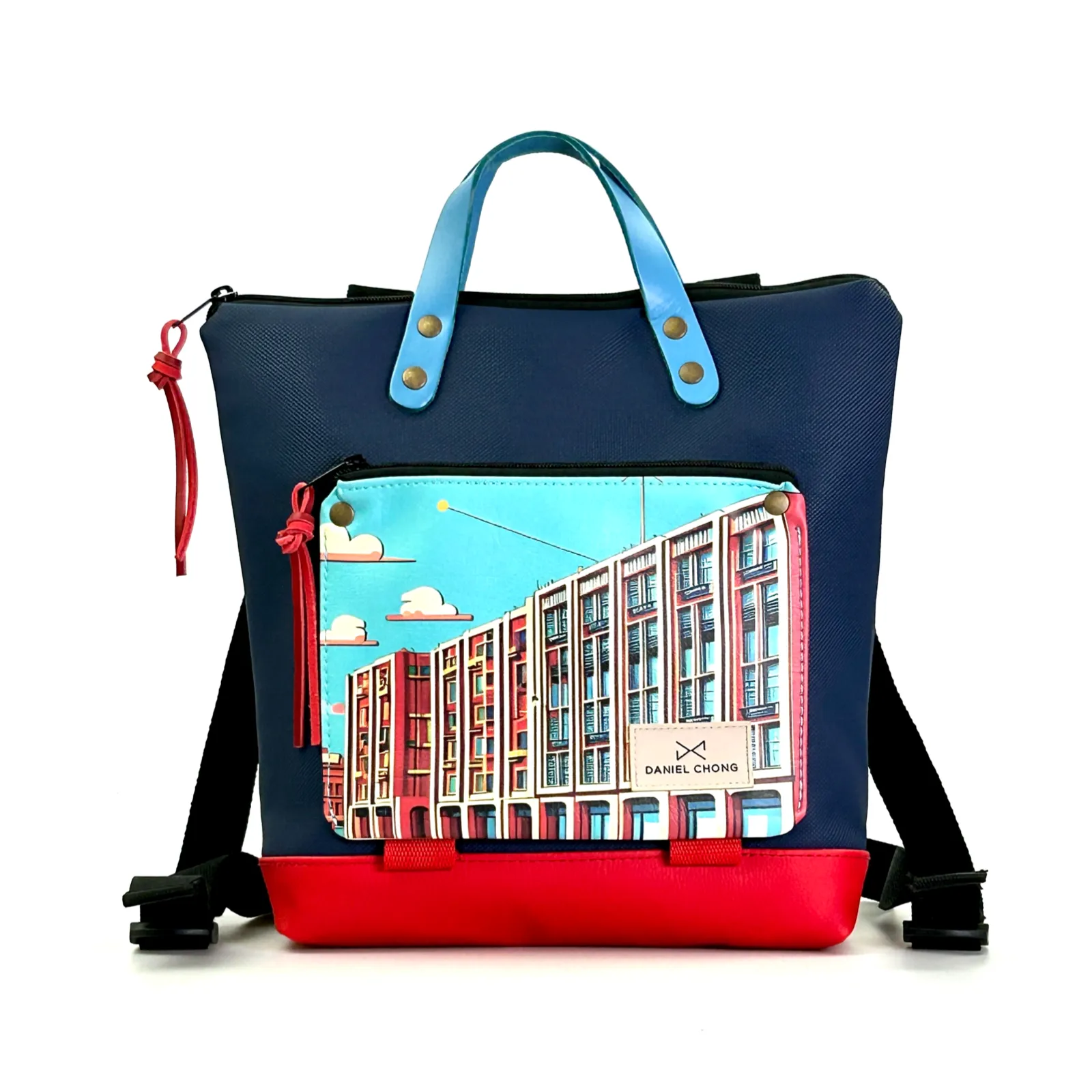 Illustrated Waterproof Mini Square DZ Book Holder Backpack By Daniel Chong