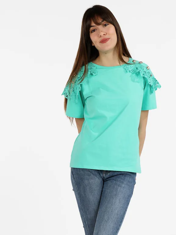 Women's Embroidered Macramé Shirt
