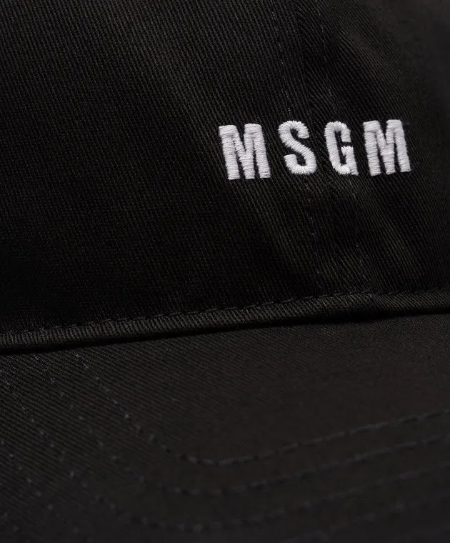 MSGM Black Logo Embroidered Cap