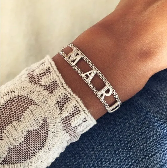 NAME BRACELET WITH ZIRCONIA  SEE RESULT