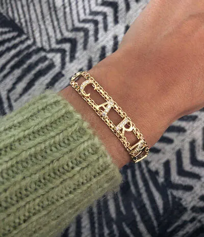 NAME BRACELET WITH ZIRCONIA  SEE RESULT