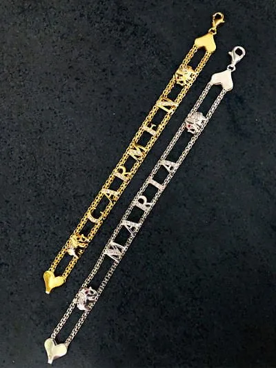 NAME BRACELET WITH ZIRCONIA  SEE RESULT