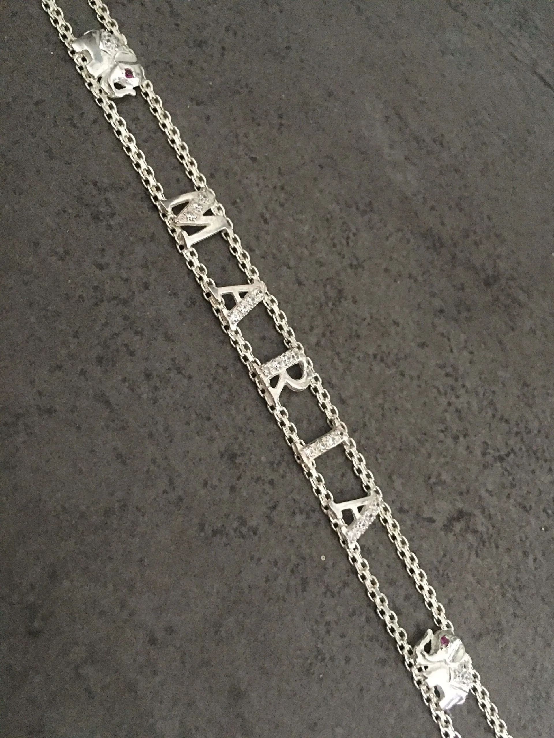 NAME BRACELET WITH ZIRCONIA  SEE RESULT