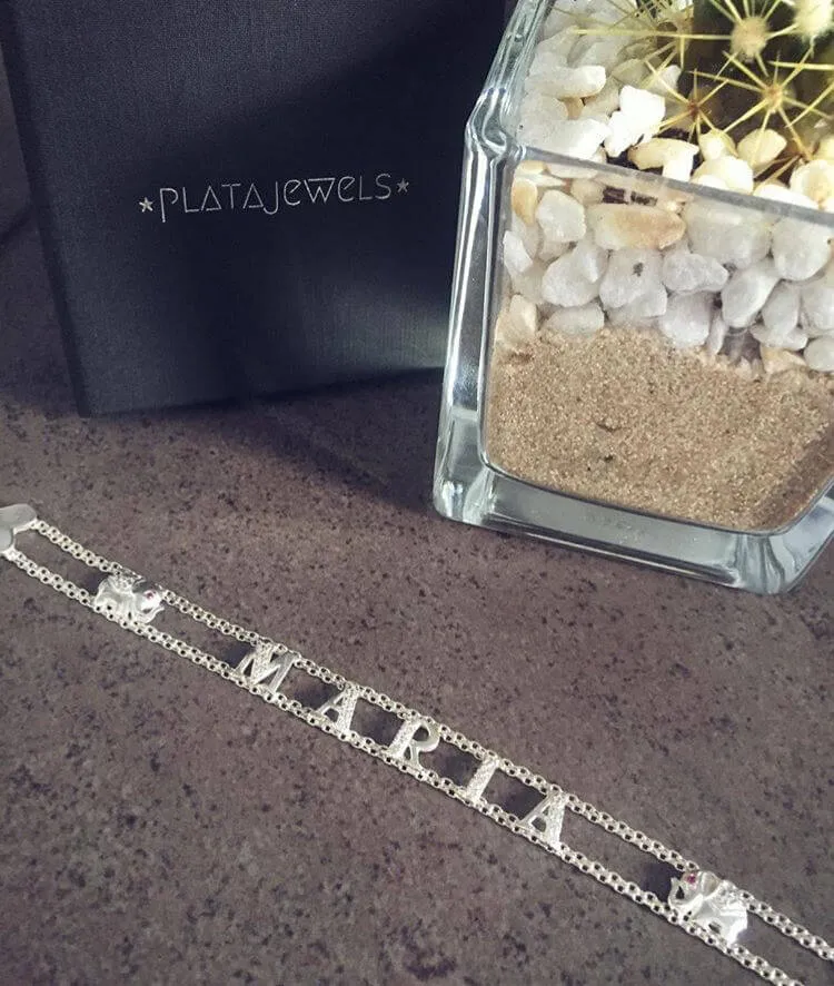 NAME BRACELET WITH ZIRCONIA  SEE RESULT