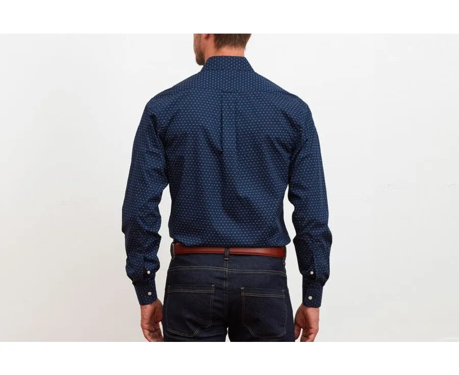 NAVY BLUE PATTERNED SHIRT  LÉOPHILE