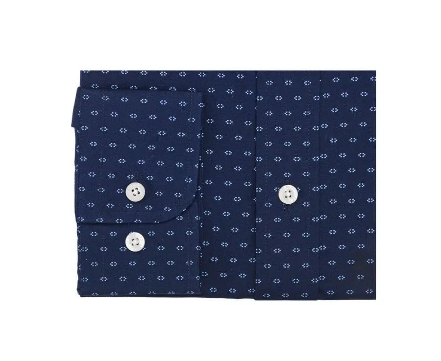 NAVY BLUE PATTERNED SHIRT  LÉOPHILE