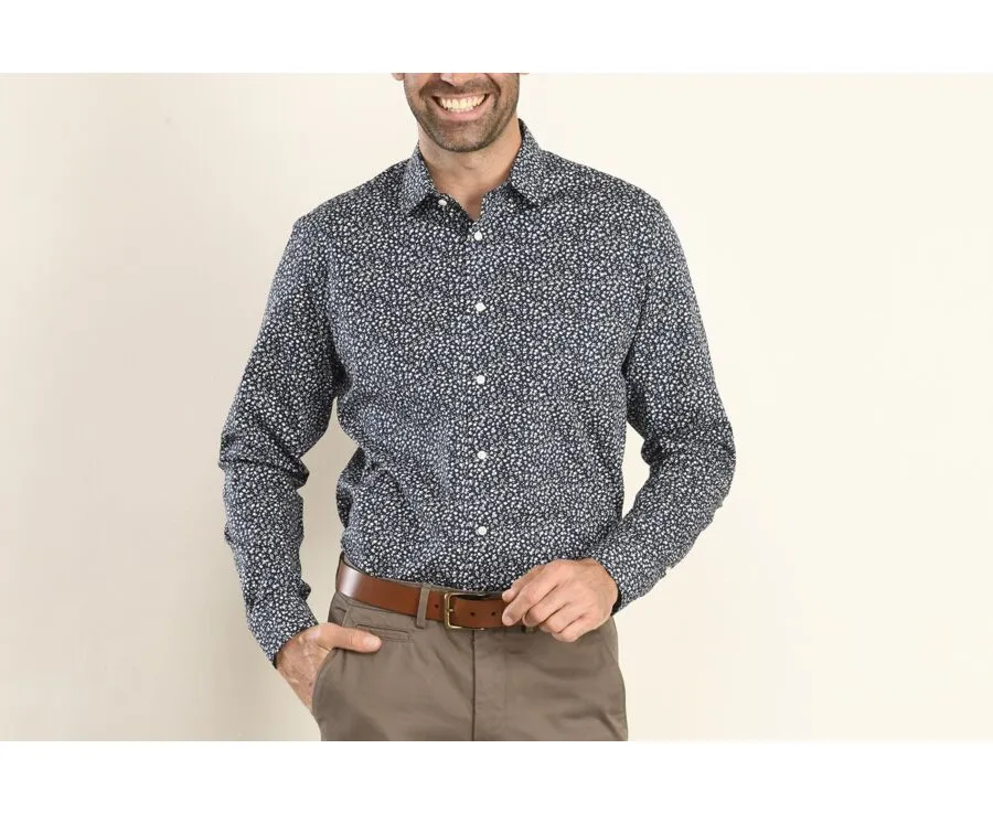 NAVY FLORAL PRINT SHIRT  MATHURIN