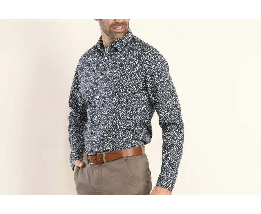 NAVY FLORAL PRINT SHIRT  MATHURIN