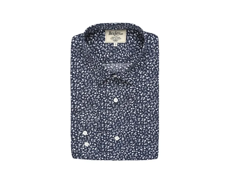 NAVY FLORAL PRINT SHIRT  MATHURIN
