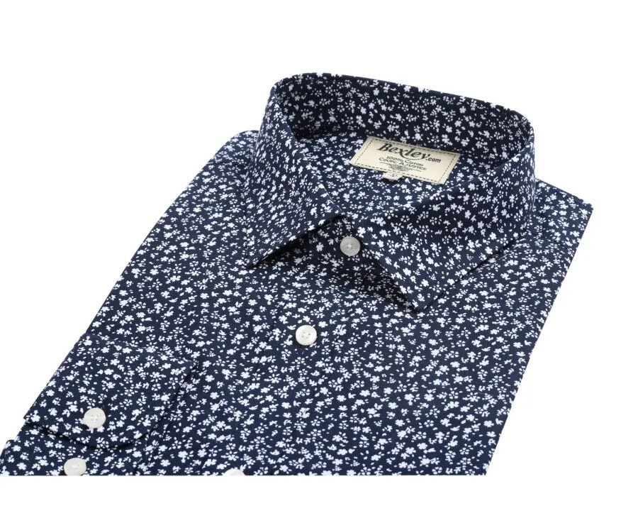 NAVY FLORAL PRINT SHIRT  MATHURIN