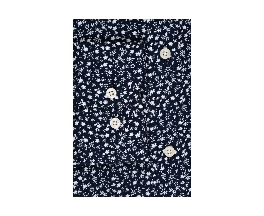 NAVY FLORAL PRINT SHIRT  MATHURIN
