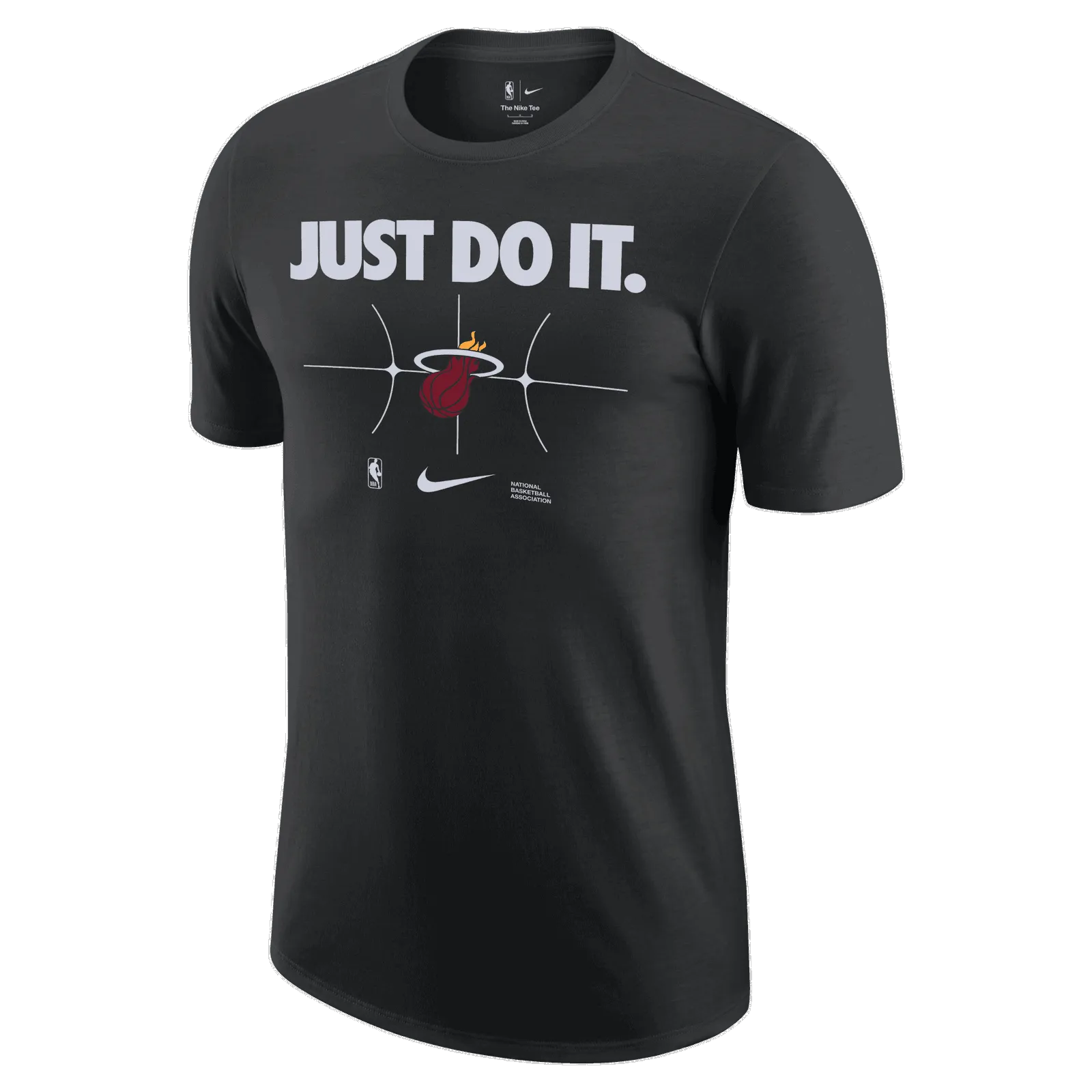 NIKE NBA MIAMI HEAT ESSENTIAL JUST DO IT TSHIRT, BLACK