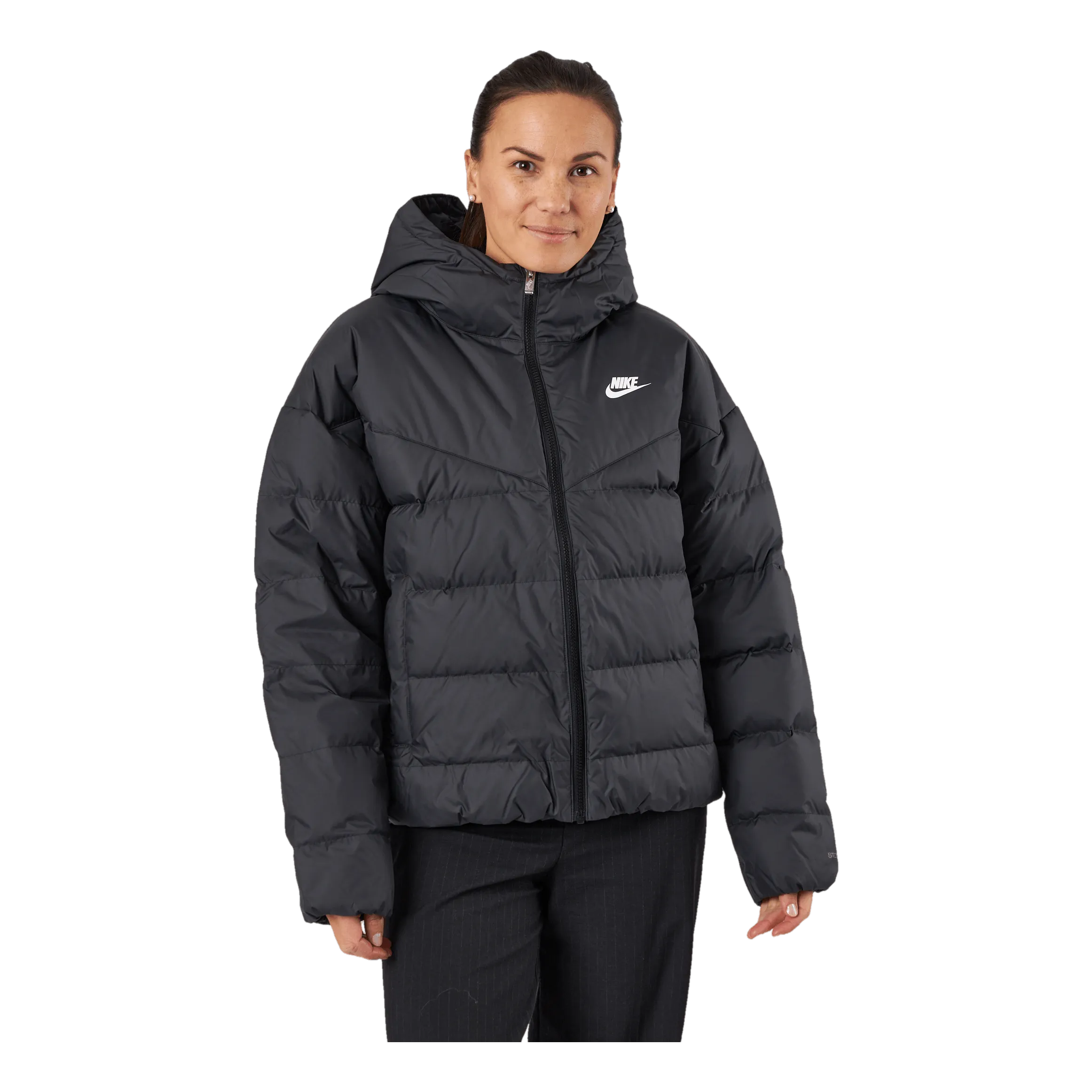 Nike W Nsw Sf Dwn Wr Hd Jkt Black Black White