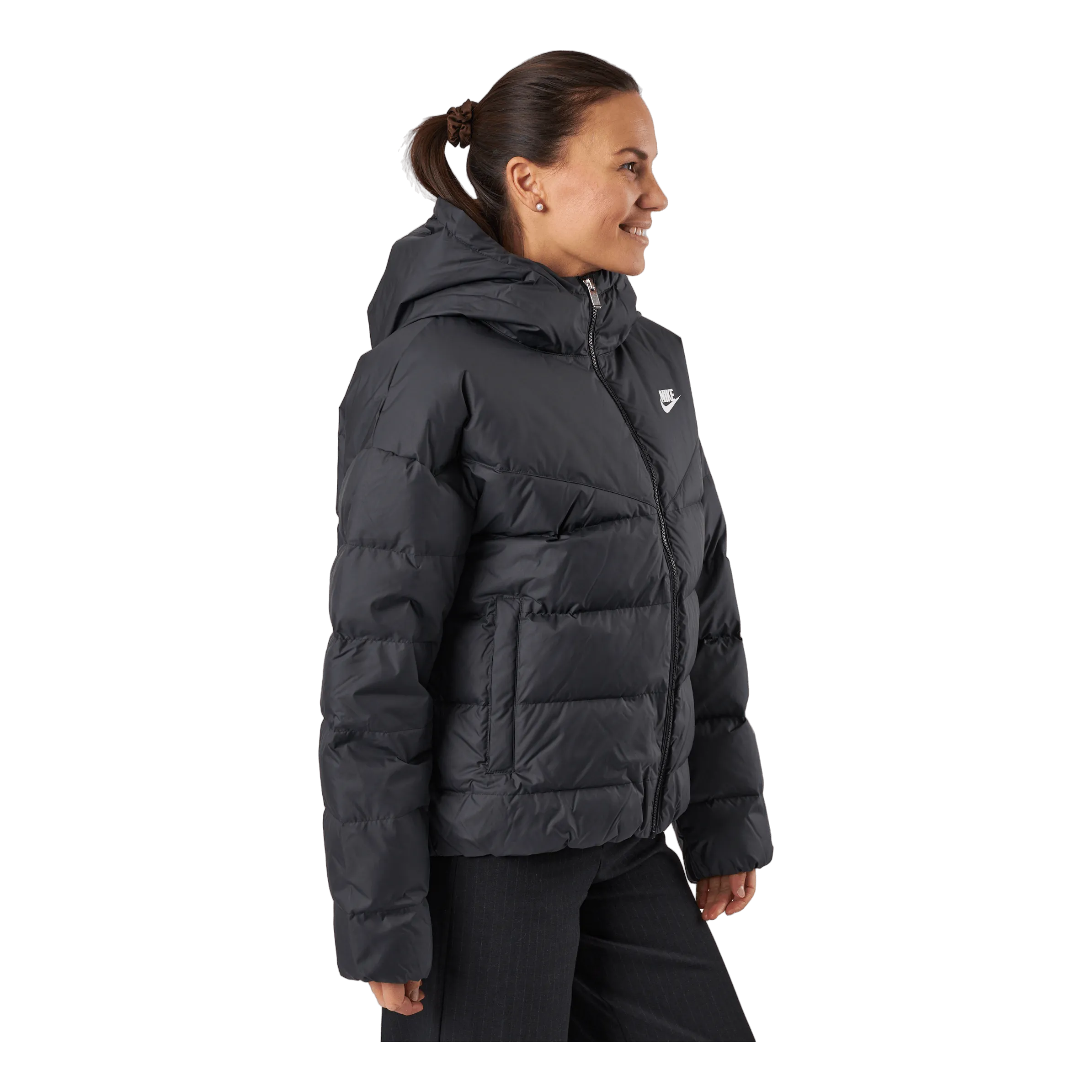 Nike W Nsw Sf Dwn Wr Hd Jkt Black Black White