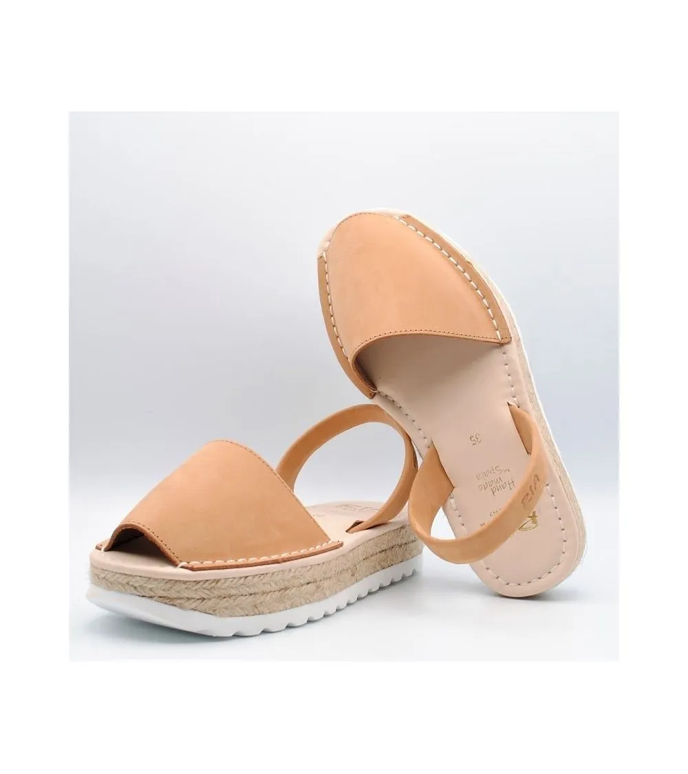 Niña Menorquinas Ria Plataforma Cuero Nubuck
