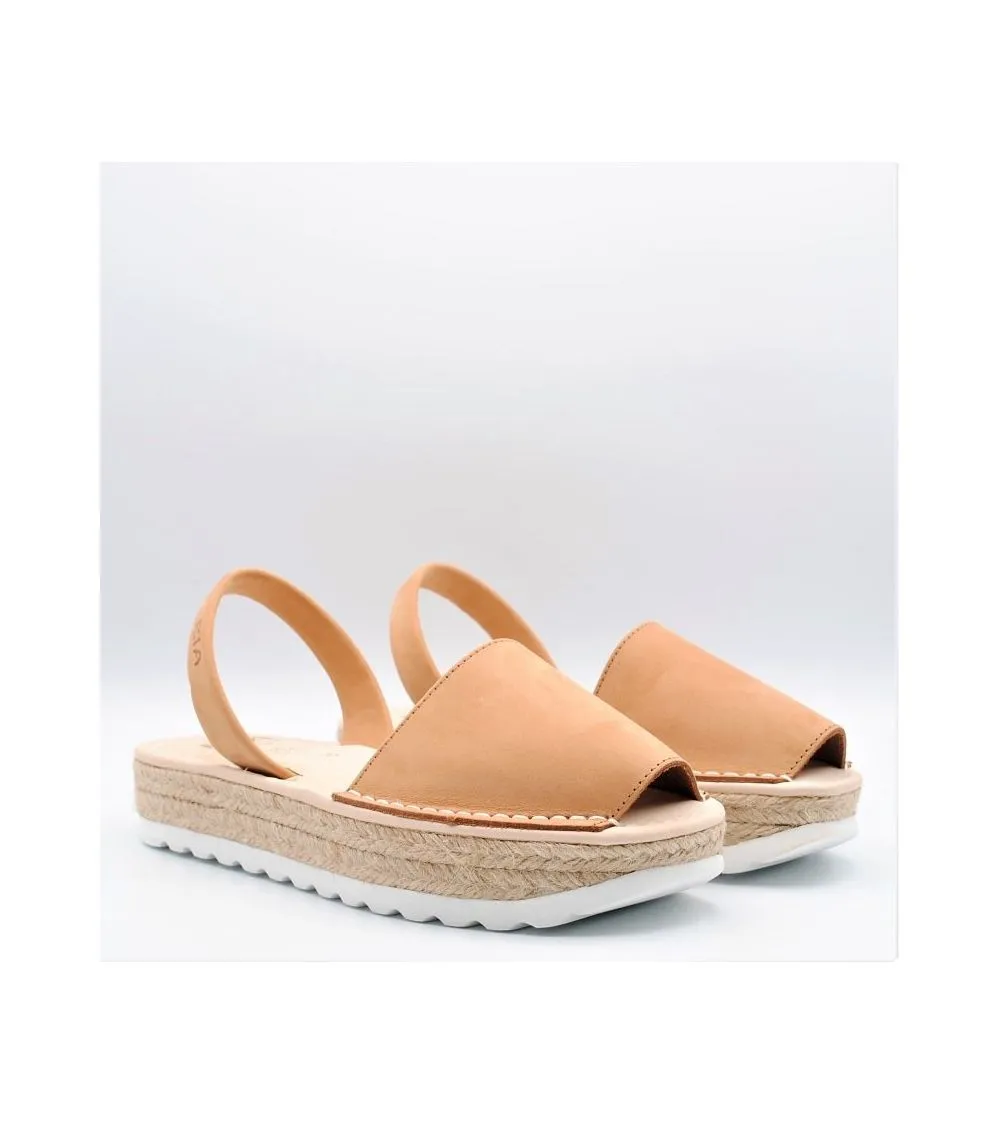 Niña Menorquinas Ria Plataforma Cuero Nubuck