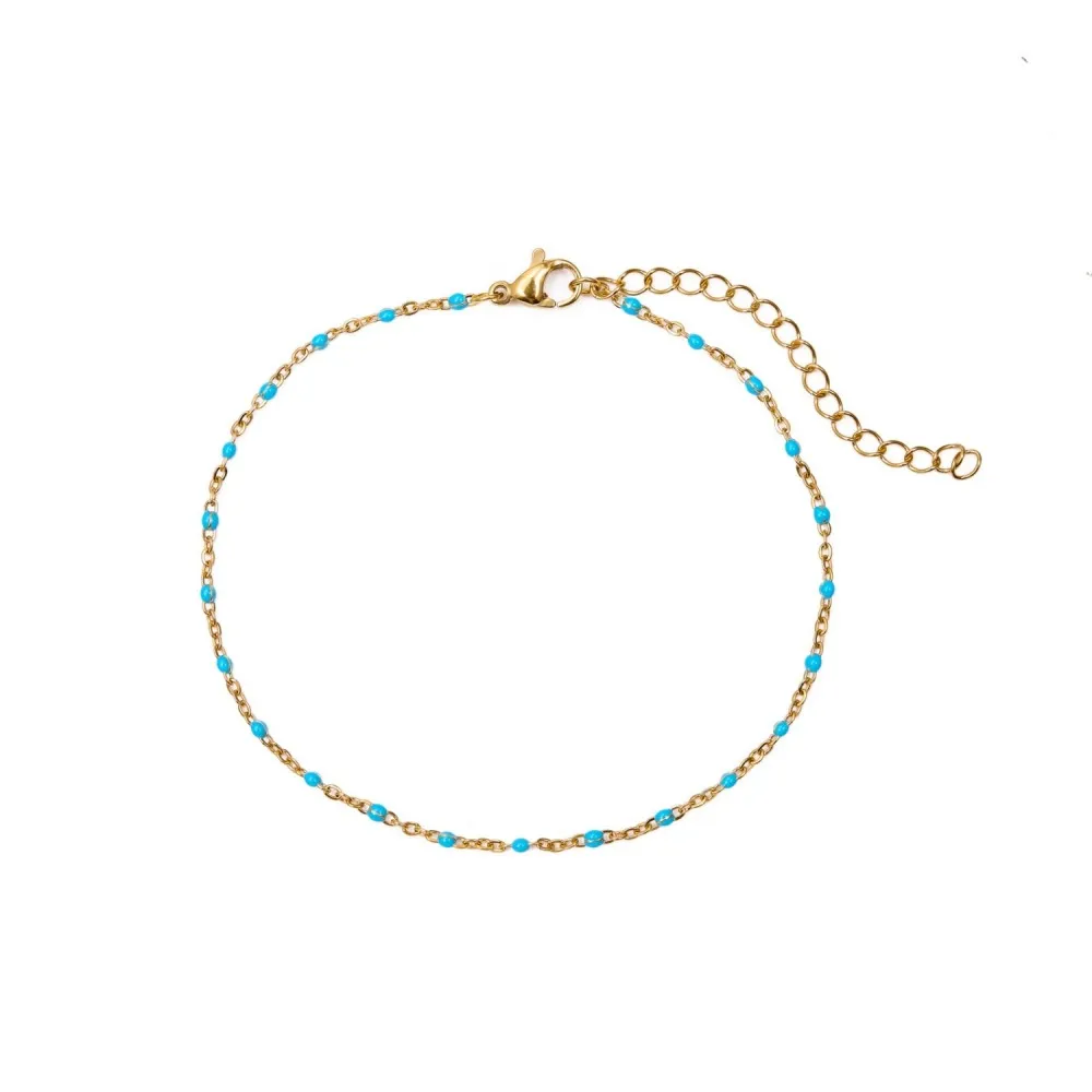 Noah Turquoise Gold Anklet