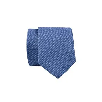 Ocean bleu & white Faux plain Silk Tie 