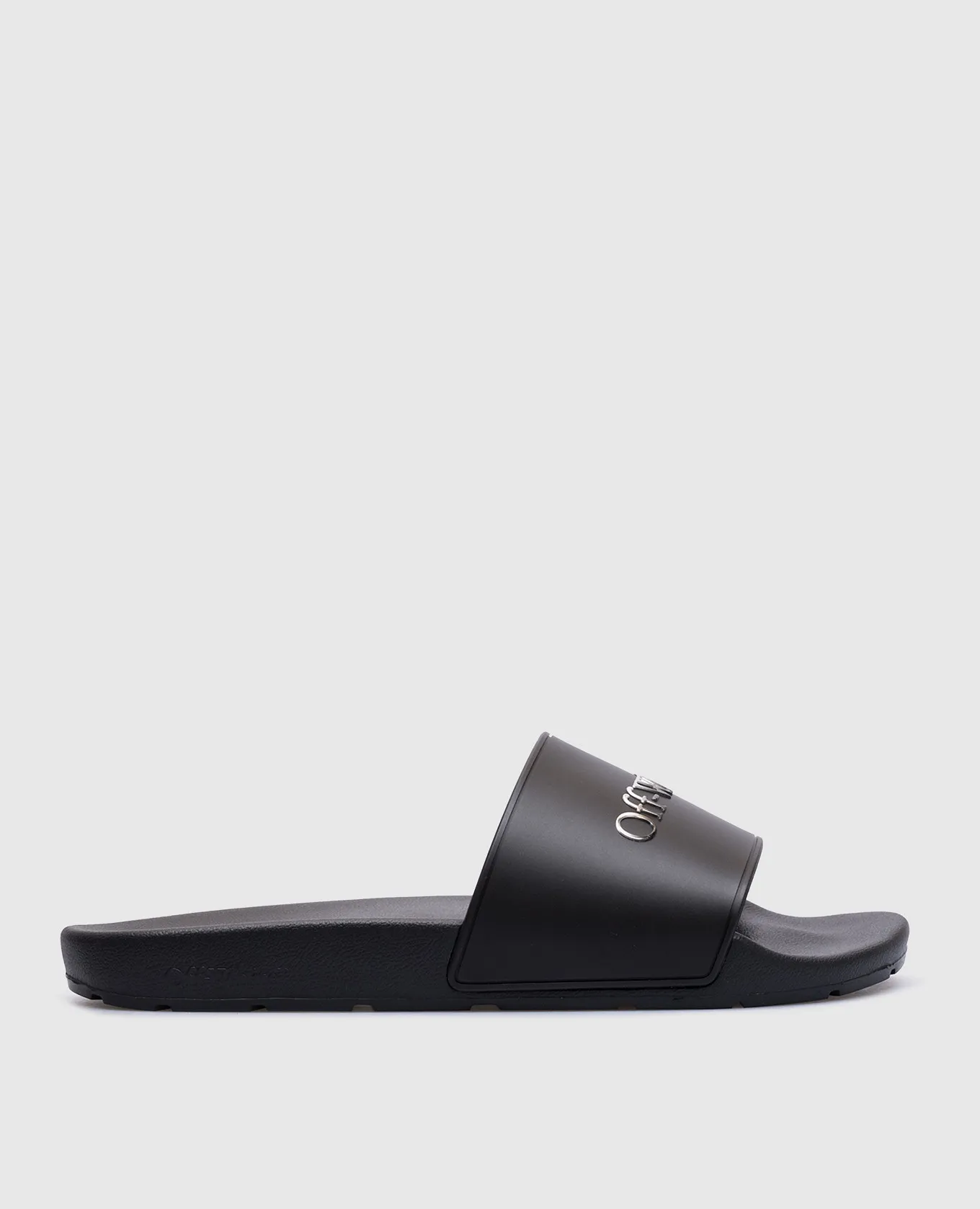 BLACK SLIDERS WITH TEXTURED LOGO BY OFFWHITE