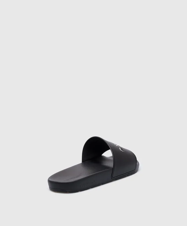BLACK SLIDERS WITH TEXTURED LOGO BY OFFWHITE