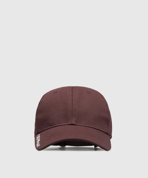 BURGUNDY LOGO EMBROIDERED CAP BY OFFWHITE