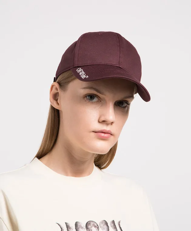 BURGUNDY LOGO EMBROIDERED CAP BY OFFWHITE