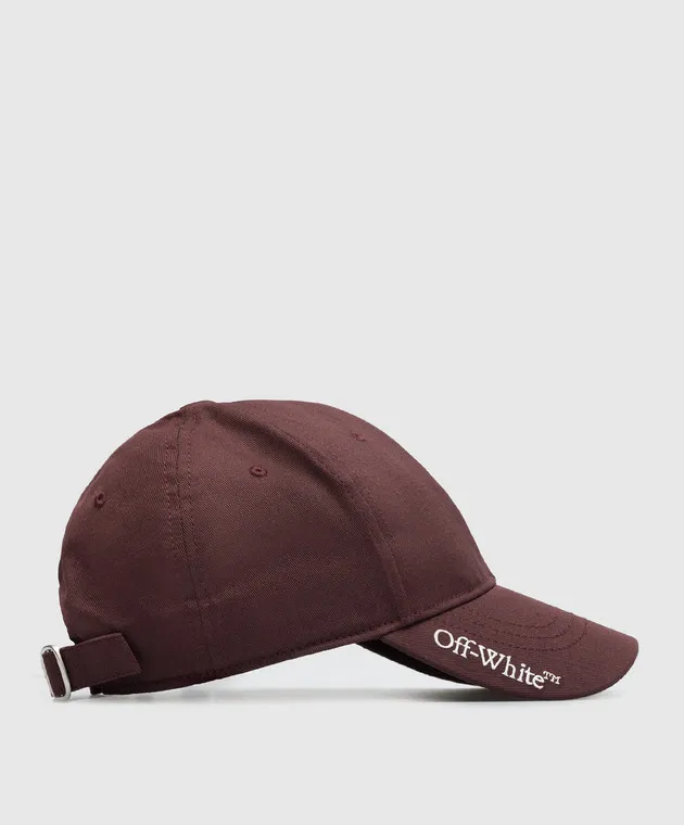 BURGUNDY LOGO EMBROIDERED CAP BY OFFWHITE