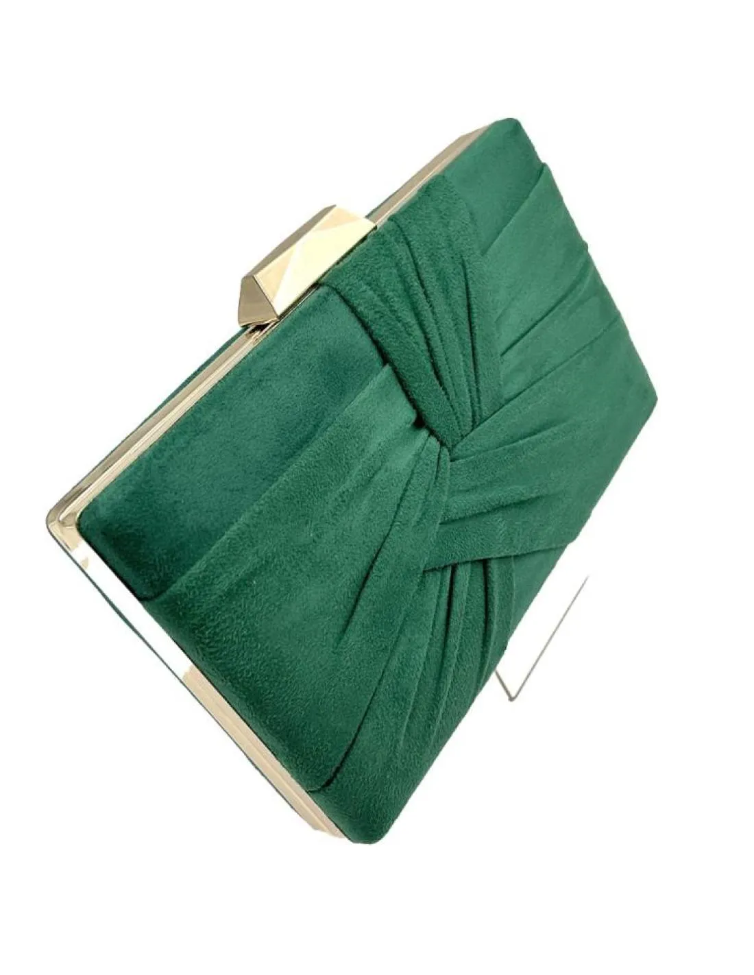 Online green party, wedding, and evening bags with beautiful draping.