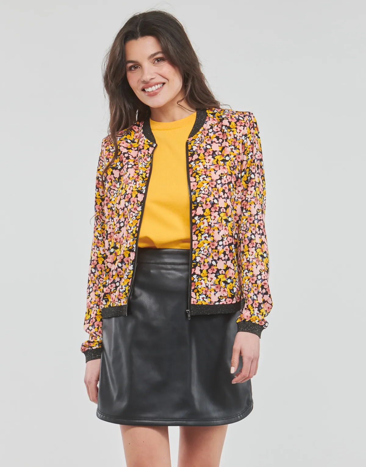 ONLY MUSTKNOW FASHION LONG SLEEVE LUREX BOMBER