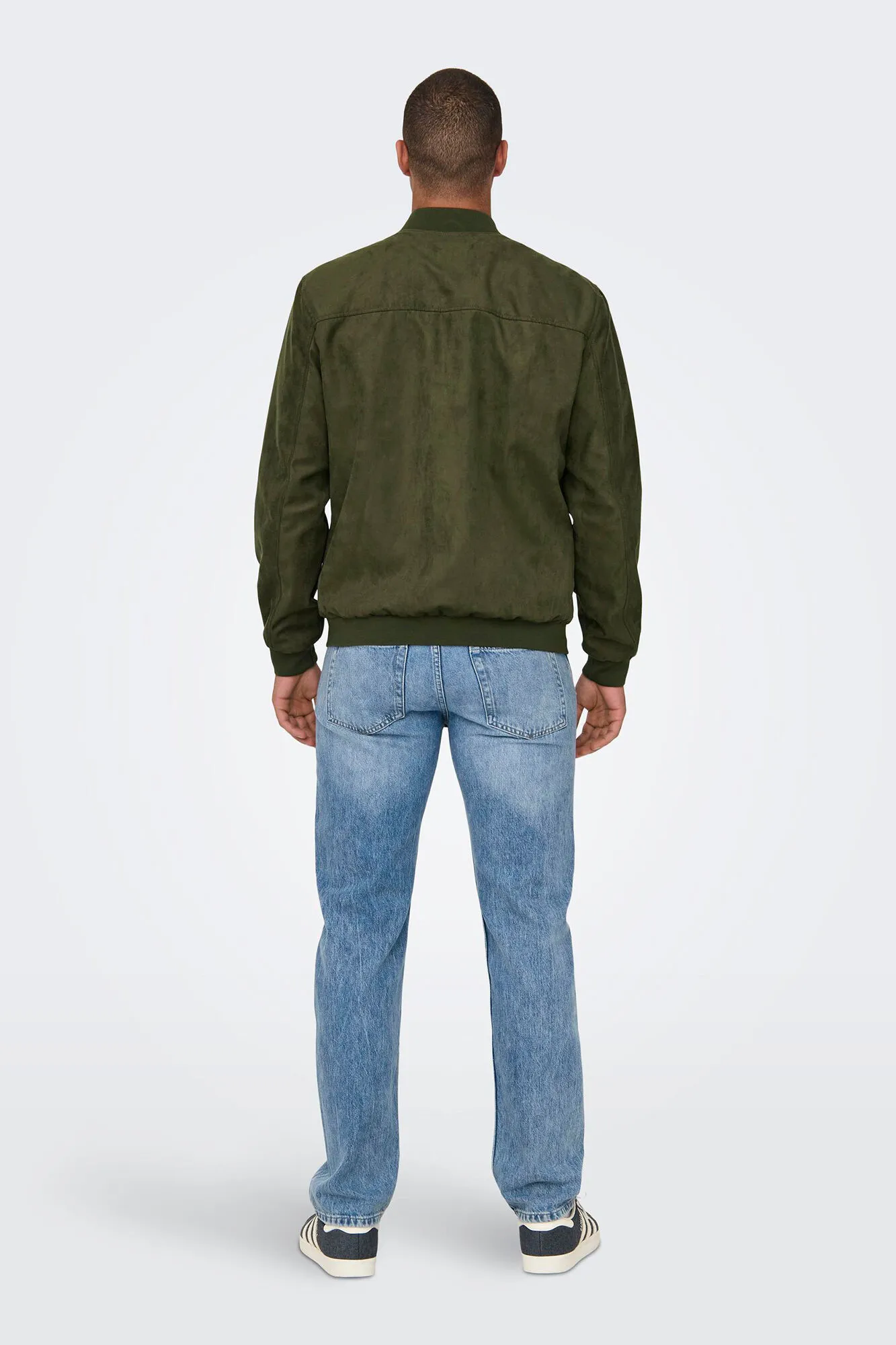 Only and Sons Men's Suede Bomber Jacket