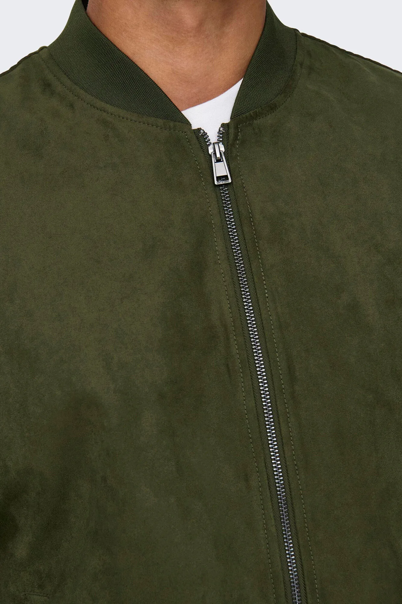 Only and Sons Men's Suede Bomber Jacket
