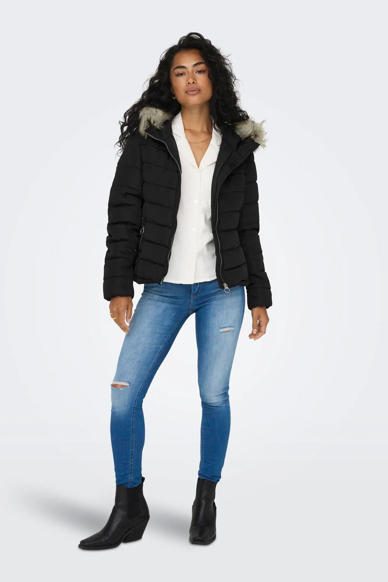 Only Hooded Jacket with Fur