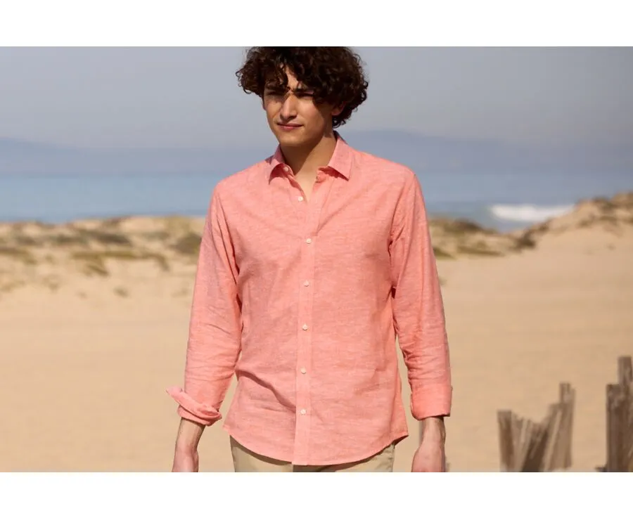 ORANGE CHAMBRAY LINEN SHIRT  SILBERT
