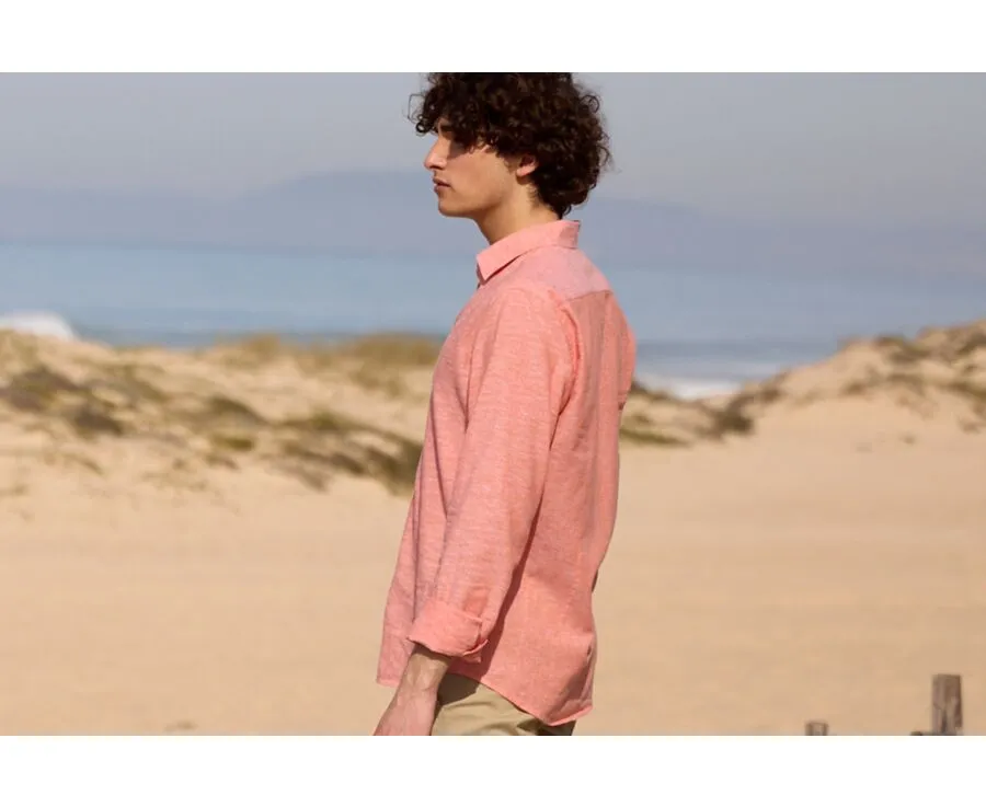 ORANGE CHAMBRAY LINEN SHIRT  SILBERT