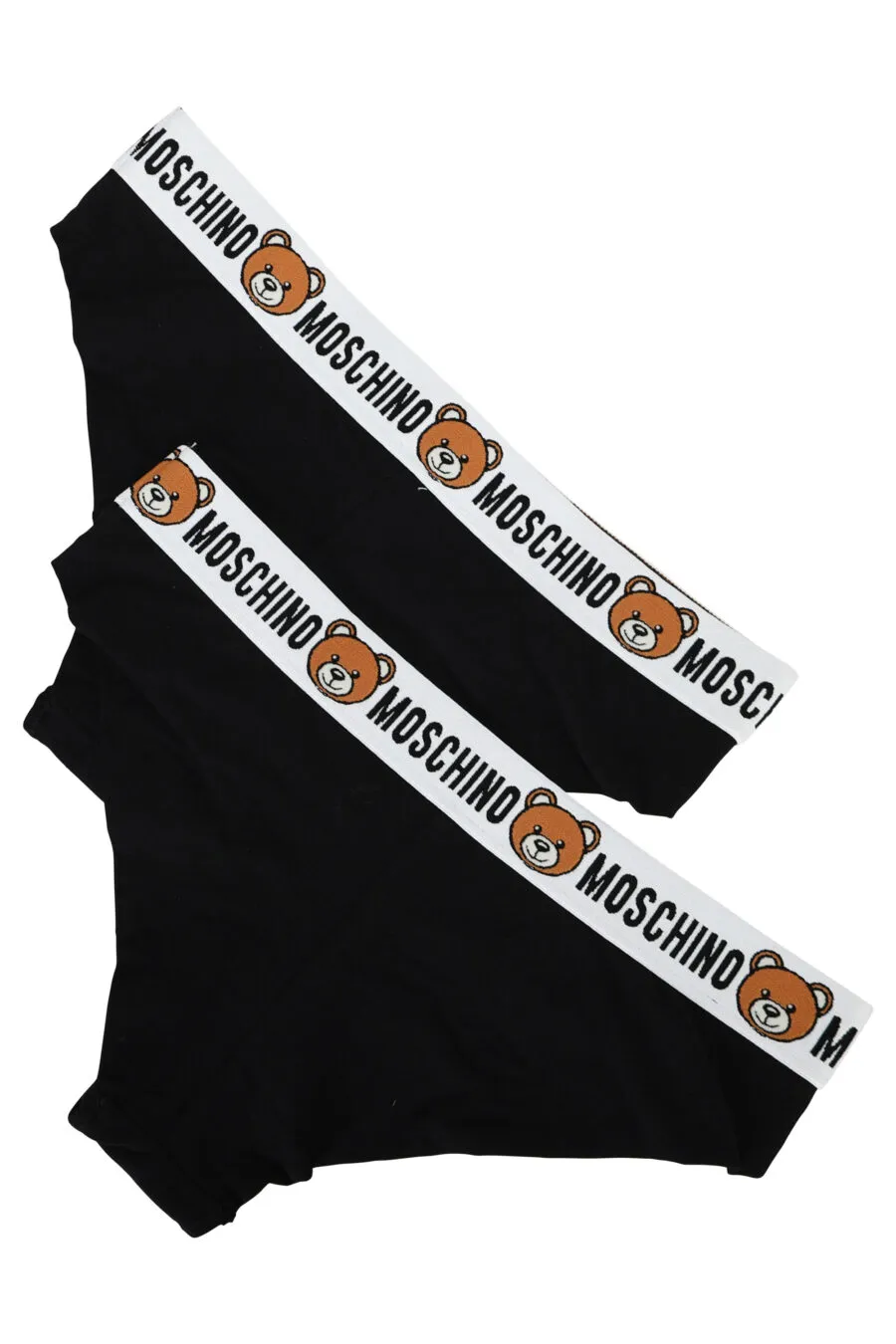 Pack de dos bragas negras con logo negro en cinta