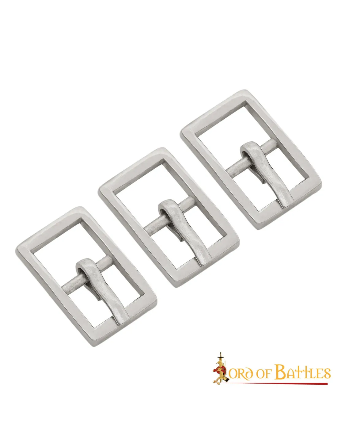 Pack of 3 small stainless steel silver buckles