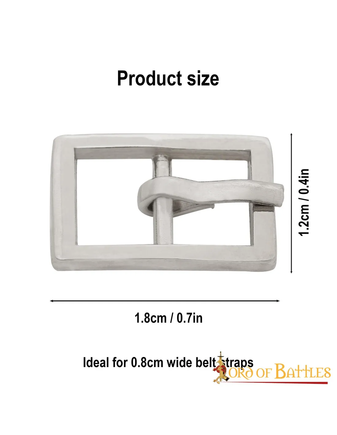 Pack of 3 small stainless steel silver buckles