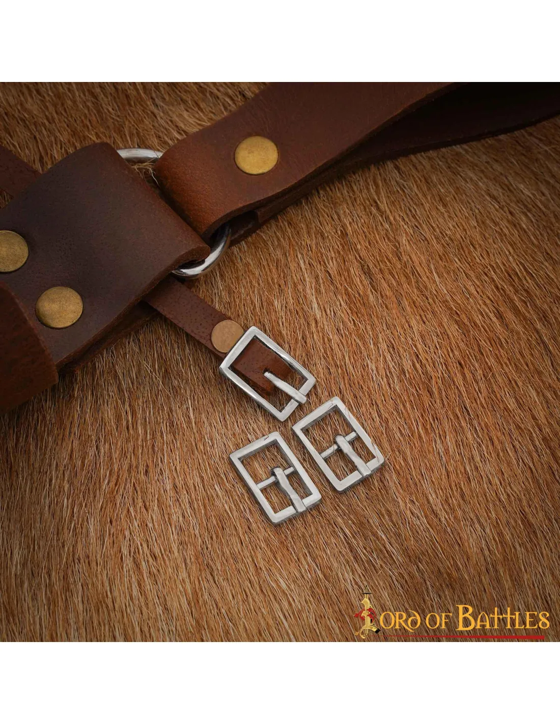 Pack of 3 small stainless steel silver buckles