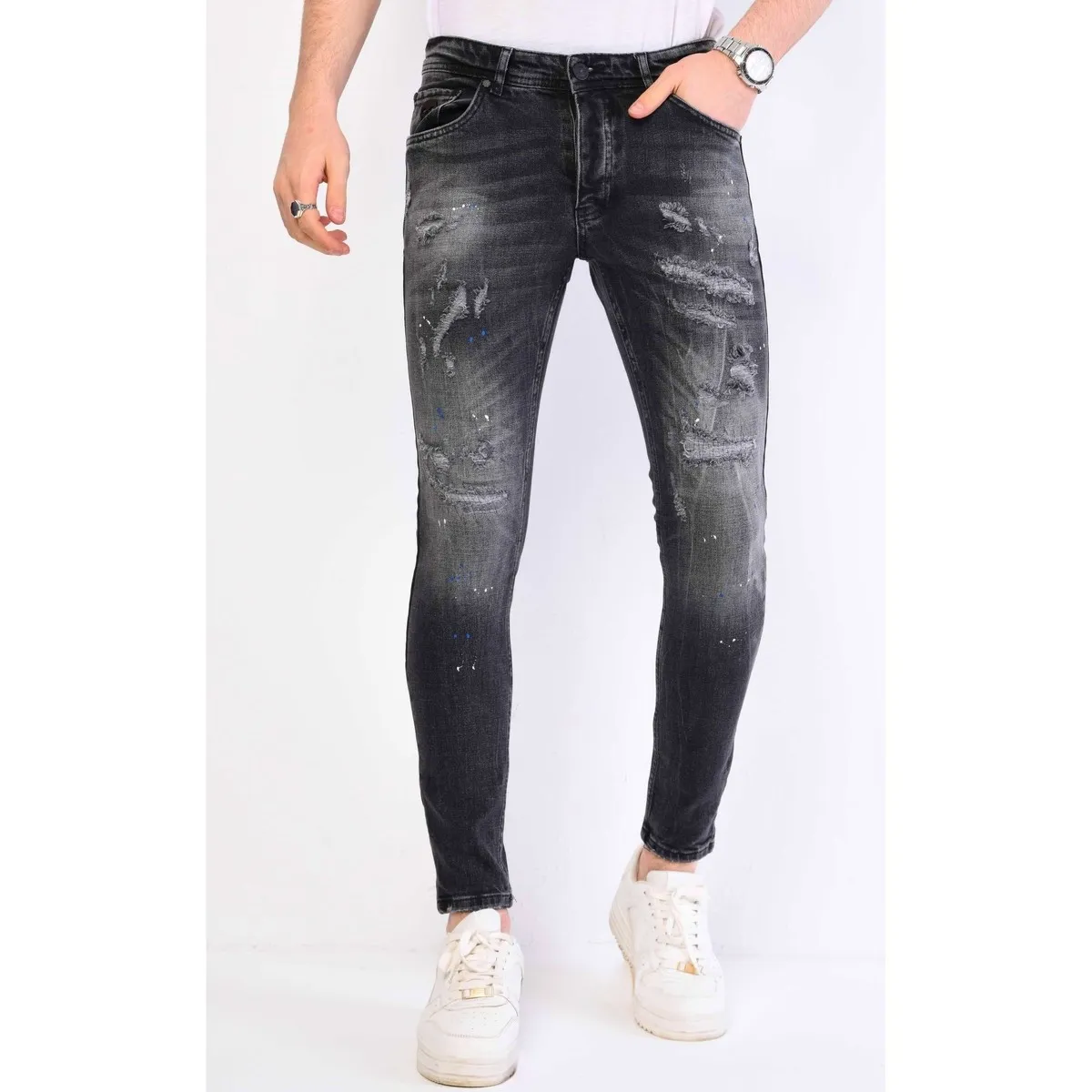 Paint Splatter Ripped Jeans