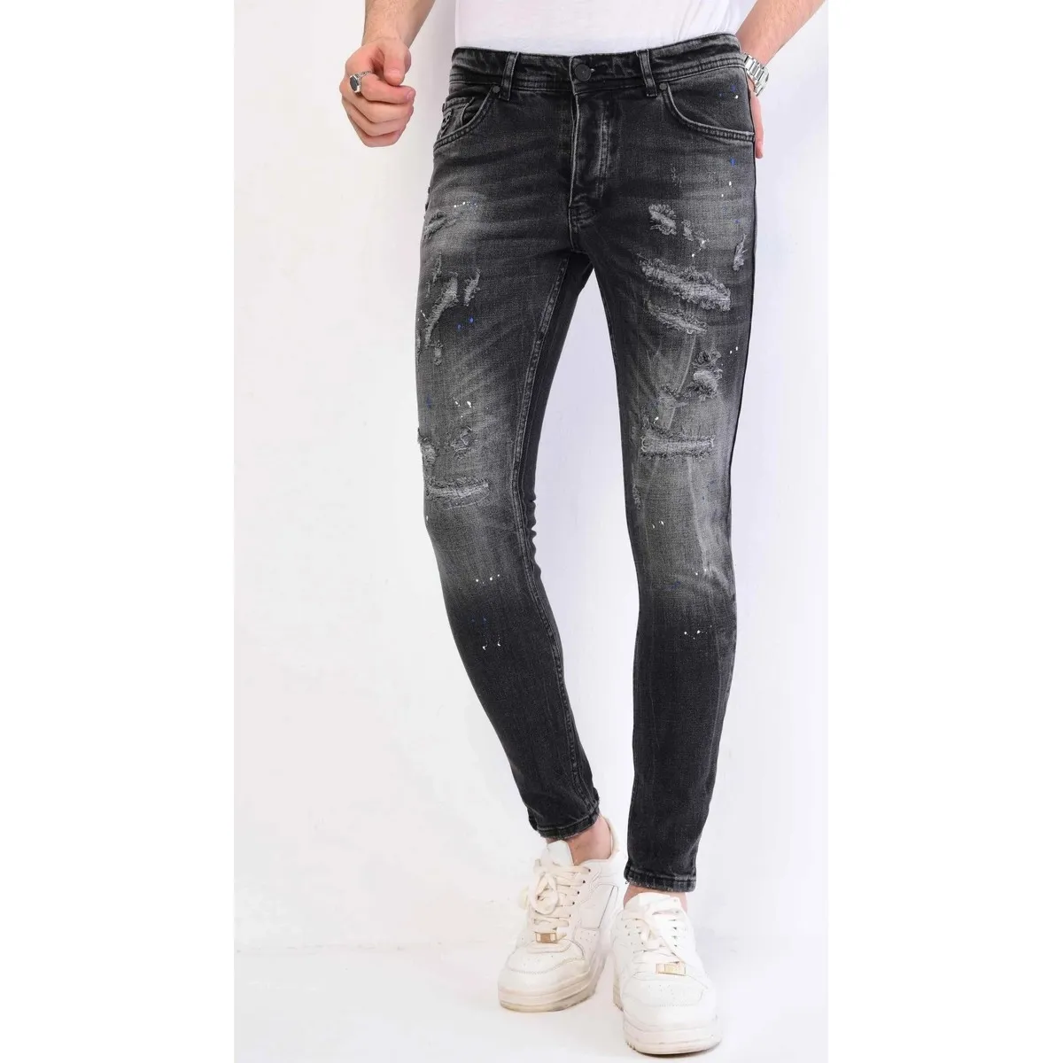 Paint Splatter Ripped Jeans