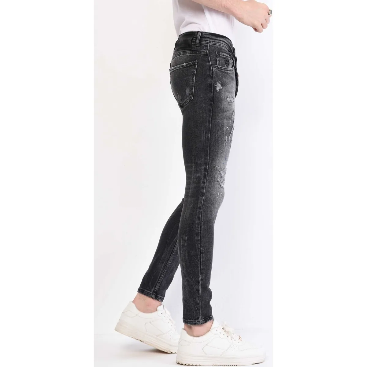 Paint Splatter Ripped Jeans