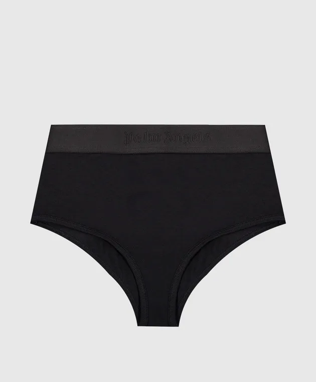 Black Logo Pattern Panties by Palm Angels