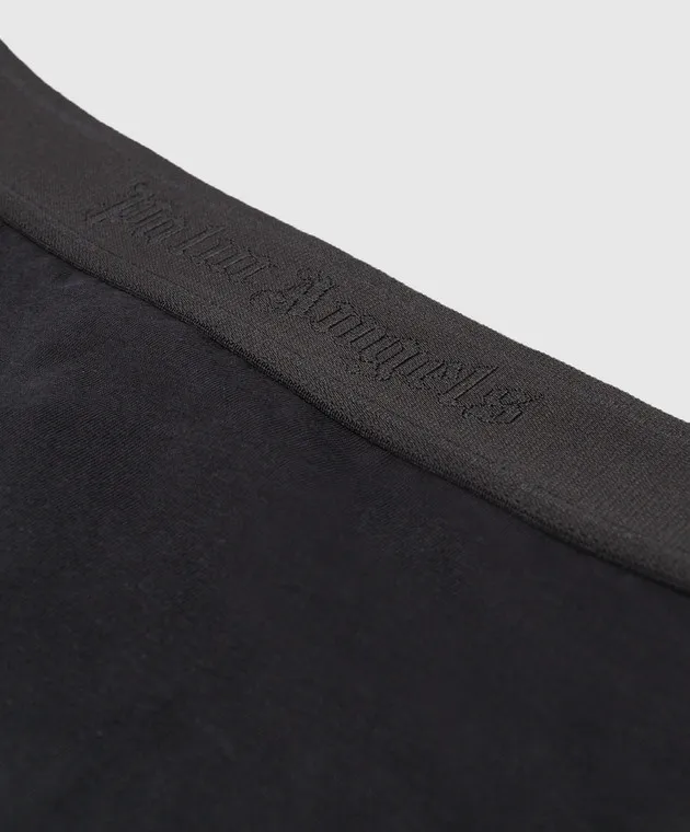 Black Logo Pattern Panties by Palm Angels