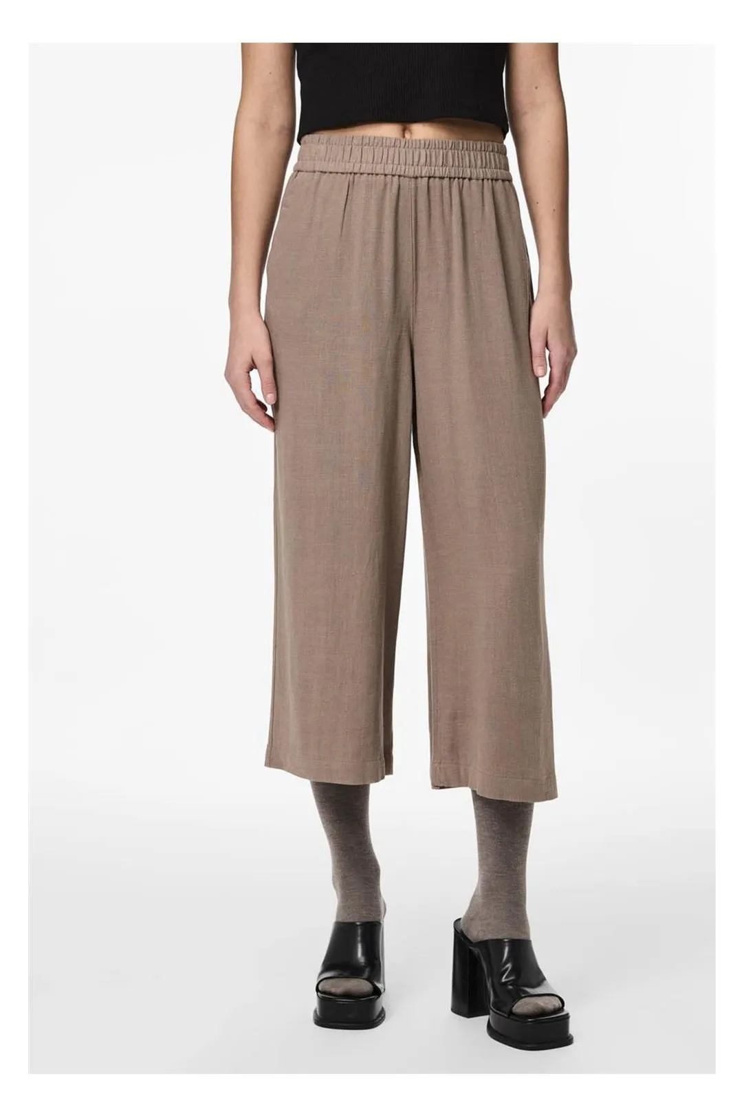 PANTALÓN CULOT LINO PCVINSTY TAUPE
