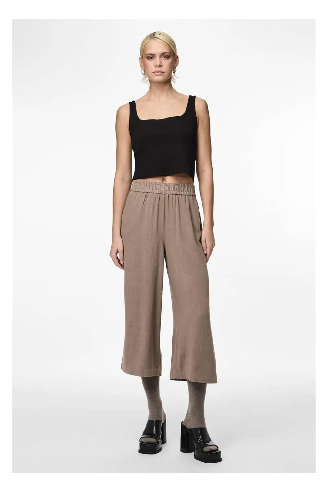 PANTALÓN CULOT LINO PCVINSTY TAUPE