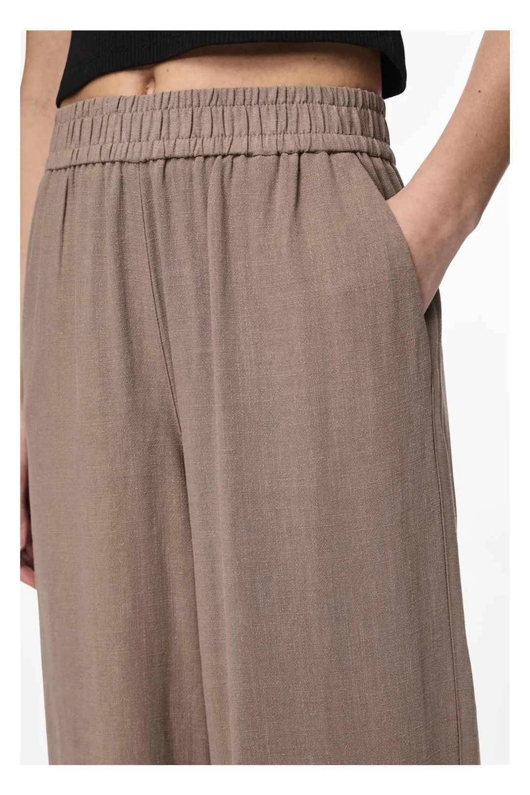PANTALÓN CULOT LINO PCVINSTY TAUPE