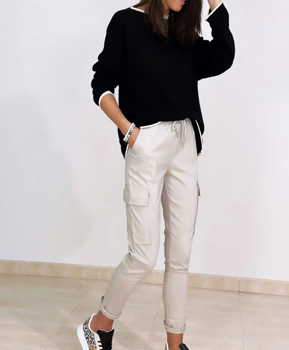 Pantalón Cargo Beige