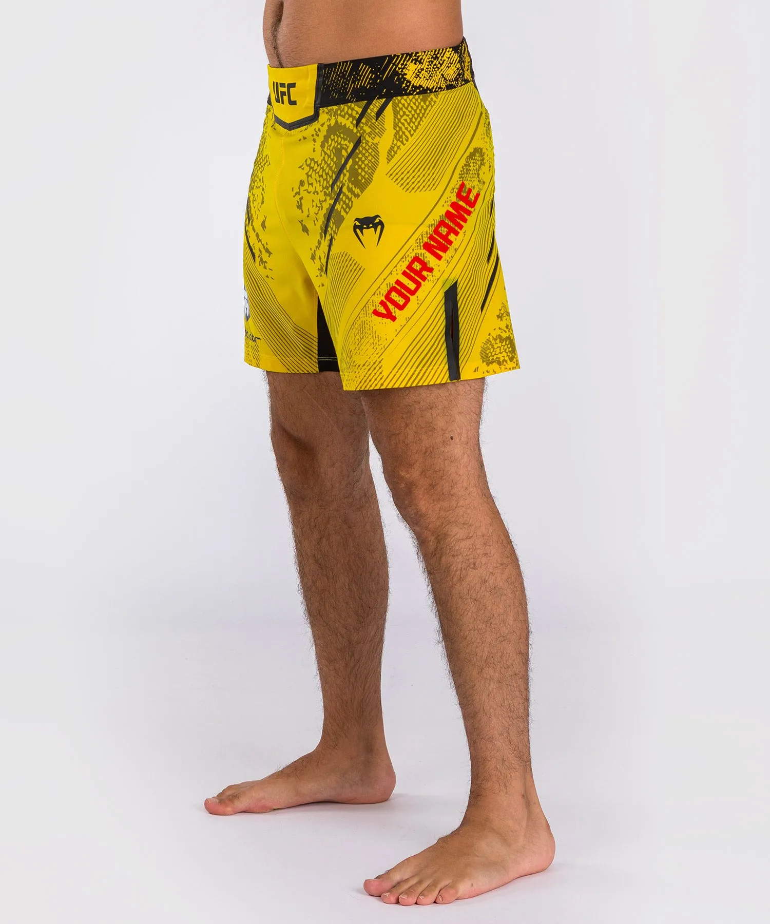 UFC Adrenaline by Venum Personalized Authentic Fight Night Yellow Shorts Men's Short Cut