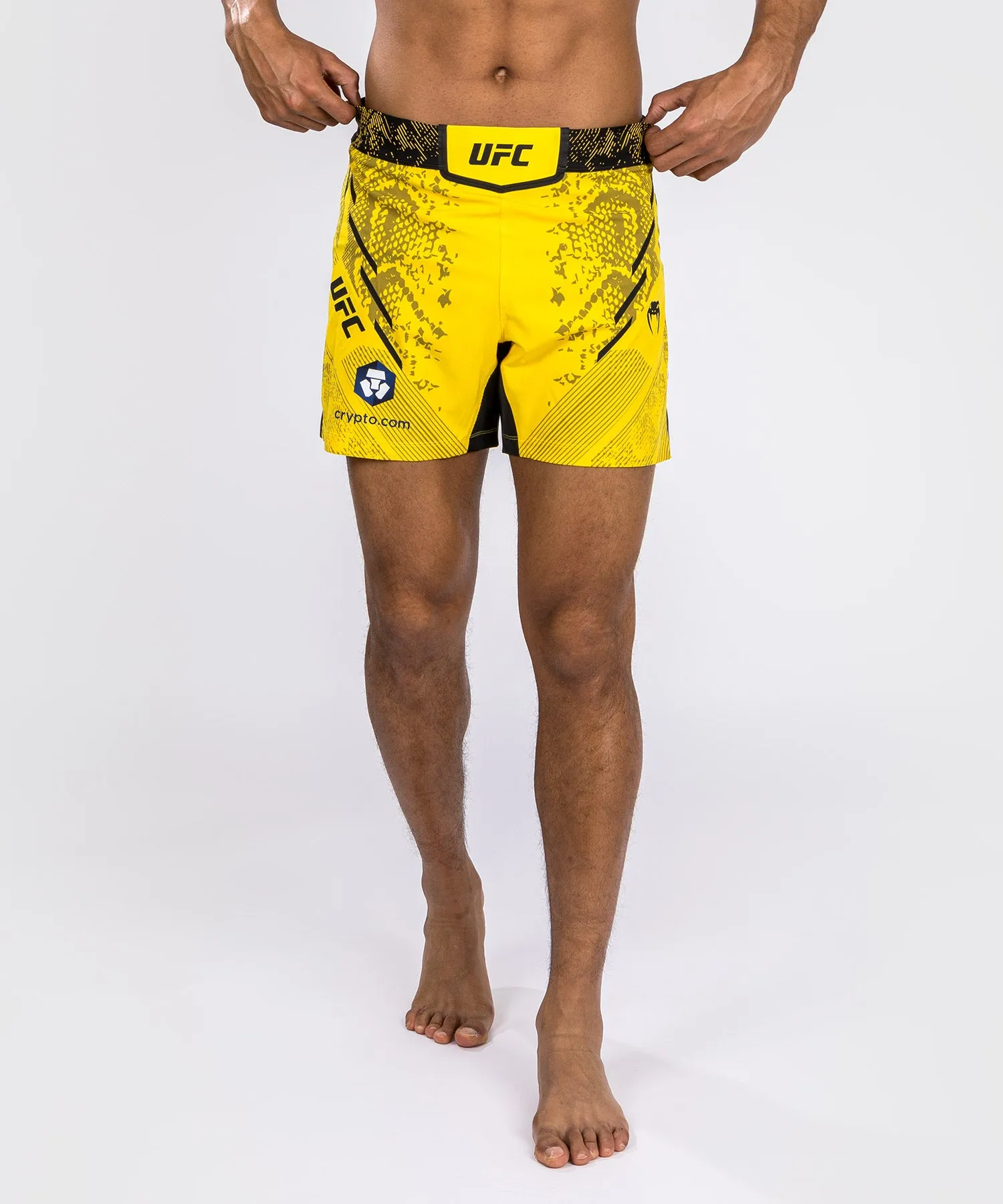 UFC Adrenaline by Venum Personalized Authentic Fight Night Yellow Shorts Men's Short Cut