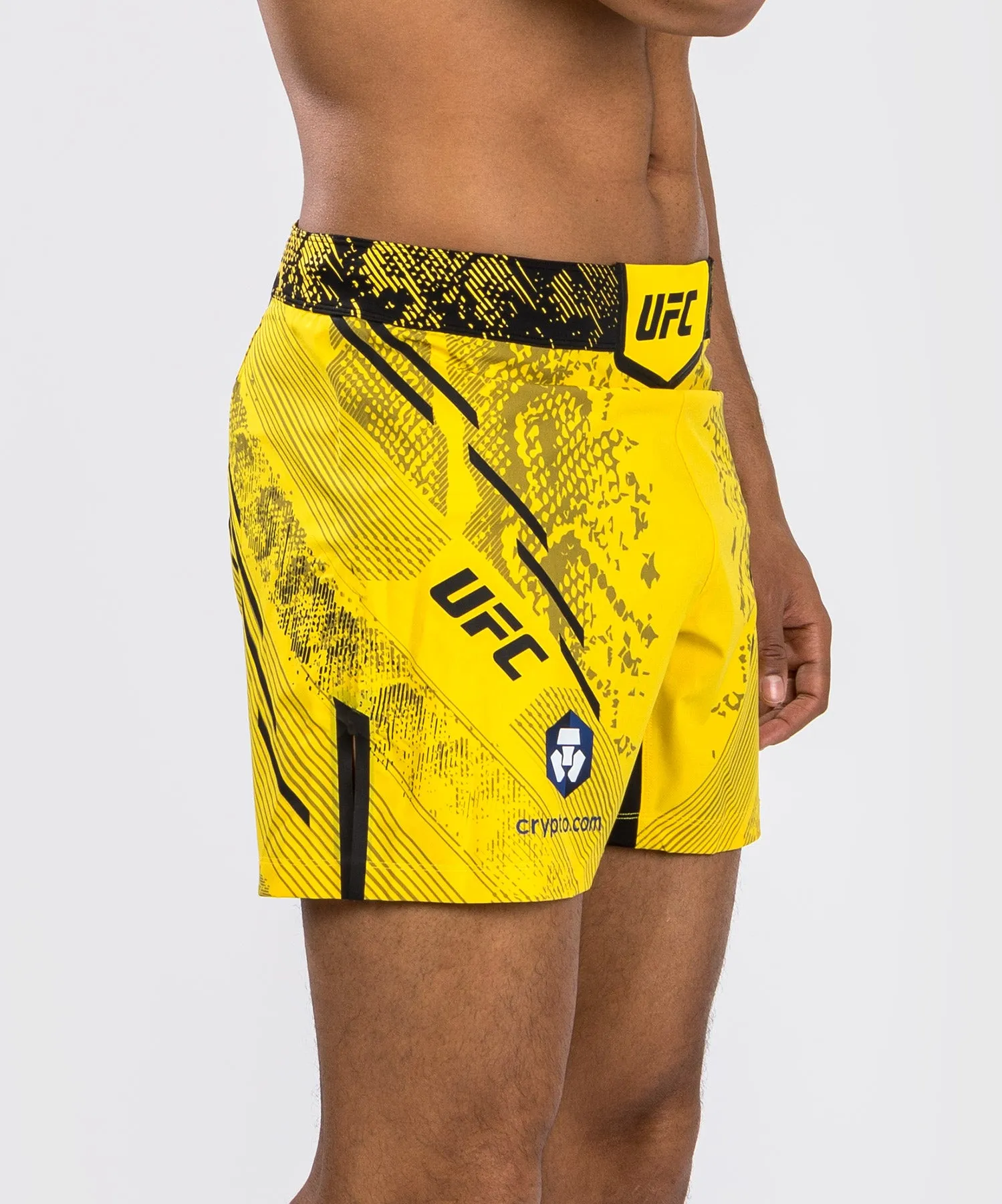 UFC Adrenaline by Venum Personalized Authentic Fight Night Yellow Shorts Men's Short Cut